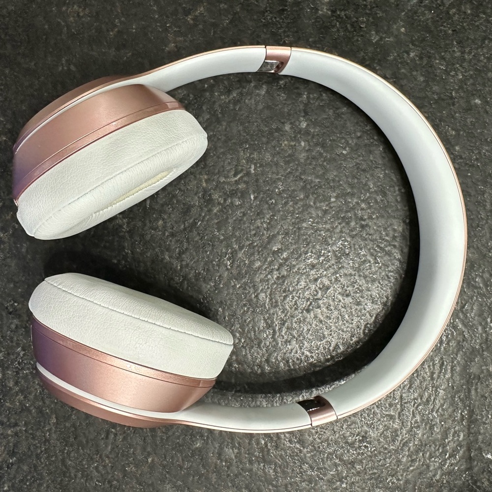 Rose Gold and White Beats Headphones